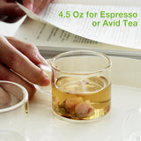 SISXSO Espresso Cups Set of 6 (Buy 4, get 2 Free), 4 oz Glass Espresso Coffee Cups, Small Espresso Mugs With Handle For Hot or Cold Latte, Tea, Gift for Espresso Lovers, Microwave Dishwasher Safe
