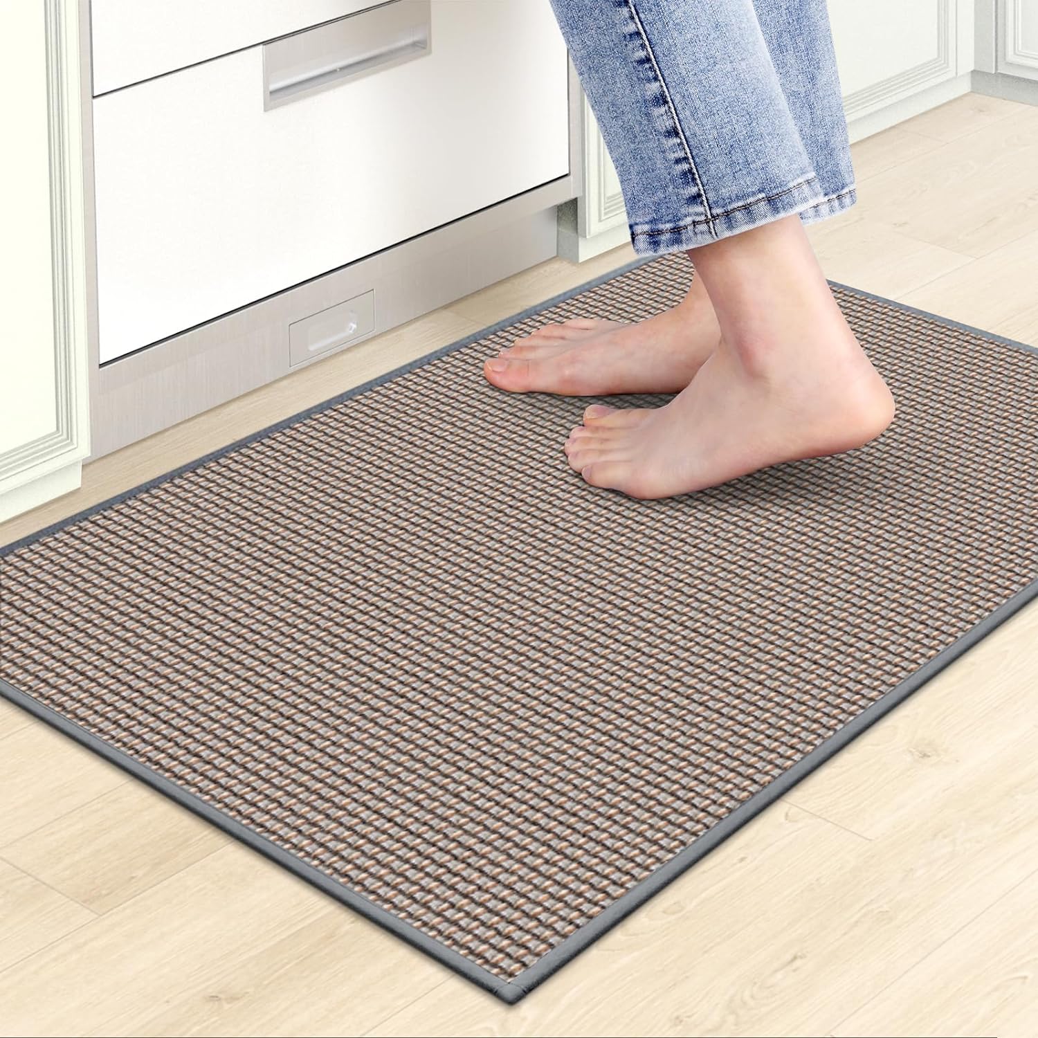 SISXSO Kitchen Mats for Floor,Kitchen Rug, Nonskid, Washable,Absorbent Kitchen Runner Rug for in Front of Sink,Entryway,Rubber Backing Indoor Door Mat,Farmhouse Style Standing Mat,17.3"x28"