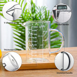 SISXSO 500 ML 2 Cup Glass Measuring Cup, [Insulated handle, V-Shaped Spout], High Borosilicate Glass Measuring Cup for Kitchen or Restaurant
