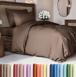 SISXSO Duvet Cover Queen Size Set - Extra Soft Queen Size Duvet Cover 90 x 90 with 2 Pillow Shams - Hotel Luxury Easy Care and Fade Free w/Zipper Closures & Ties - Comfy Breathable Bedding Set (Navy Blue)