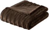 SISXSO Madison Park Duke Faux Fur Throw Blanket for Sofa, 50 x 60", Brown