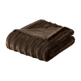 SISXSO Madison Park Duke Faux Fur Throw Blanket for Sofa, 50 x 60", Brown