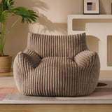 SISXSO Plush Bean Bag Chair for Adults with Armrests - Oversized Comfy Grey Beanbag Lounge Lazy Floor Sofa Accent Chair for Living Room, Bedroom & Dorm, Cozy Fluffy Single Cloud Mini Couch
