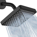 SISXSO Shower Head, Square High Pressure Rain Showerhead, Premium Quality Luxury Design, Easy Clean Adjustable Replacement for Your Bathroom Shower Heads (Polished Chrome, 6 Inch)
