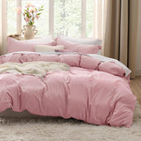 SISXSO Duvet Cover King Size - 3 Pieces Prewashed Cotton-Like Extra Soft Bedding Set, Includes 1 Duvet Cover 104x90 Inches with Zipper Closure & 2 Pillow Shams, Linen, Comforter Not Included