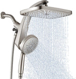 SISXSO High Pressure Rain Shower Head: Upgrade Shower Heads with Handheld Spray Combo with Fixed Showerhead and 10 Sprays Handheld Shower Head, Detachable Showerheads Built-in Magnetic Docking and Power Jets