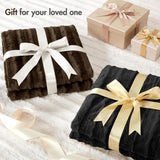 SISXSO Madison Park Duke Faux Fur Throw Blanket for Sofa, 50 x 60", Brown