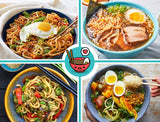 SISXSO Unbreakable Ramen Bowl Set with Chopsticks and Spoon: 2 large Japanese Style Melamine Ramen Bowls, Dipping Bowls and Chopstick Stands for Asian Pho Soup Thai Miso Udon Wonton (2 Bowl Set, Red-Black)
