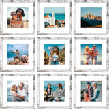 SISXSO 8x10 Picture Frames Set of 9, Shatter Resistant Plexiglass, Display 5x7 Pictures with Mat or 8x10 without Mat, Photo Frames for Wall or Tabletop, Engineered Wood, Black