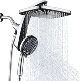 SISXSO High Pressure Rain Shower Head: Upgrade Shower Heads with Handheld Spray Combo with Fixed Showerhead and 10 Sprays Handheld Shower Head, Detachable Showerheads Built-in Magnetic Docking and Power Jets
