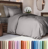 SISXSO Duvet Cover Queen Size Set - Extra Soft Queen Size Duvet Cover 90 x 90 with 2 Pillow Shams - Hotel Luxury Easy Care and Fade Free w/Zipper Closures & Ties - Comfy Breathable Bedding Set (Navy Blue)