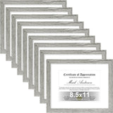 SISXSO 8x10 Picture Frames Set of 9, Shatter Resistant Plexiglass, Display 5x7 Pictures with Mat or 8x10 without Mat, Photo Frames for Wall or Tabletop, Engineered Wood, Black