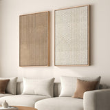 SISXSO 3D Textured Framed Boho Neutral Abstract Wall Art for Living Room, 3 Piece Modern Paintings Artwork for Walls, Black White Brown Minimalist Geometric Pictures for Hallway Office Wall Decor 24x36 In