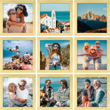 SISXSO 8x10 Picture Frames Set of 9, Shatter Resistant Plexiglass, Display 5x7 Pictures with Mat or 8x10 without Mat, Photo Frames for Wall or Tabletop, Engineered Wood, Black