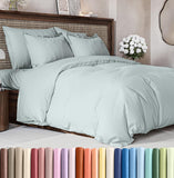 SISXSO Duvet Cover Queen Size Set - Extra Soft Queen Size Duvet Cover 90 x 90 with 2 Pillow Shams - Hotel Luxury Easy Care and Fade Free w/Zipper Closures & Ties - Comfy Breathable Bedding Set (Navy Blue)