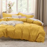 SISXSO Duvet Cover King Size - 3 Pieces Prewashed Cotton-Like Extra Soft Bedding Set, Includes 1 Duvet Cover 104x90 Inches with Zipper Closure & 2 Pillow Shams, Linen, Comforter Not Included