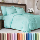 SISXSO Duvet Cover Queen Size Set - Extra Soft Queen Size Duvet Cover 90 x 90 with 2 Pillow Shams - Hotel Luxury Easy Care and Fade Free w/Zipper Closures & Ties - Comfy Breathable Bedding Set (Navy Blue)