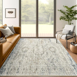 SISXSO 6x9 Area Rug for Living Room Washable 6x9 Rug Non-Slip Modern Rugs for Bedroom Dinning Room Ultra-Thin Indoor Beige Rug