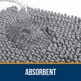 SISXSO Paradigms Interiors Bathroom Rugs 30x20, Extra Soft Absorbent Chenille Bath Rugs, Rubber Backing Quick Dry, Machine Washable Bath Mats for Bathroom Floor, Tub and Shower, Home Decor Accessories, Grey
