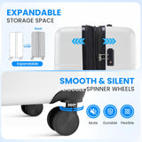 SISXSO Simple Deluxe 28 Inch Hardside Carry On Luggage, Suitcase with Double Spinner Wheels & TSA Lock, Hard Shell Suitcase, Expandable Rolling Lightweight Luggage, White