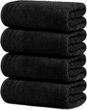 SISXSO Tens Towels Pack of 4 Extra Large Bath Towels 30 x 60 Inches, 100% Cotton, Larger & Lighter Weight, Quicker to Dry, Super Soft and Absorbent, Perfect for Bathroom, Dark Grey