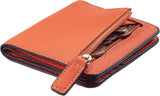 SISXSO Women’s Small Slim Leather Wallet with RFID Protection, Compact Bifold Mini Purse with Clear ID Window