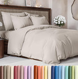 SISXSO Duvet Cover Queen Size Set - Extra Soft Queen Size Duvet Cover 90 x 90 with 2 Pillow Shams - Hotel Luxury Easy Care and Fade Free w/Zipper Closures & Ties - Comfy Breathable Bedding Set (Navy Blue)