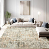 SISXSO 6x9 Area Rug for Living Room Washable 6x9 Rug Non-Slip Modern Rugs for Bedroom Dinning Room Ultra-Thin Indoor Beige Rug