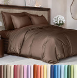 SISXSO Duvet Cover Queen Size Set - Extra Soft Queen Size Duvet Cover 90 x 90 with 2 Pillow Shams - Hotel Luxury Easy Care and Fade Free w/Zipper Closures & Ties - Comfy Breathable Bedding Set (Navy Blue)