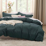 SISXSO Duvet Cover King Size - 3 Pieces Prewashed Cotton-Like Extra Soft Bedding Set, Includes 1 Duvet Cover 104x90 Inches with Zipper Closure & 2 Pillow Shams, Linen, Comforter Not Included