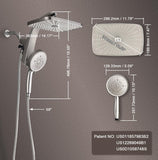 SISXSO High Pressure Rain Shower Head: Upgrade Shower Heads with Handheld Spray Combo with Fixed Showerhead and 10 Sprays Handheld Shower Head, Detachable Showerheads Built-in Magnetic Docking and Power Jets
