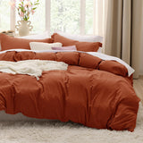 SISXSO Duvet Cover King Size - 3 Pieces Prewashed Cotton-Like Extra Soft Bedding Set, Includes 1 Duvet Cover 104x90 Inches with Zipper Closure & 2 Pillow Shams, Linen, Comforter Not Included