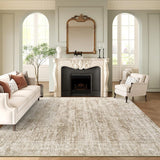 SISXSO 6x9 Area Rug for Living Room Washable 6x9 Rug Non-Slip Modern Rugs for Bedroom Dinning Room Ultra-Thin Indoor Beige Rug