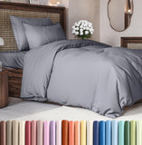 SISXSO Duvet Cover Queen Size Set - Extra Soft Queen Size Duvet Cover 90 x 90 with 2 Pillow Shams - Hotel Luxury Easy Care and Fade Free w/Zipper Closures & Ties - Comfy Breathable Bedding Set (Navy Blue)