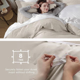 SISXSO Duvet Cover King Size - 3 Pieces Prewashed Cotton-Like Extra Soft Bedding Set, Includes 1 Duvet Cover 104x90 Inches with Zipper Closure & 2 Pillow Shams, Linen, Comforter Not Included