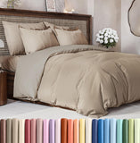 SISXSO Duvet Cover Queen Size Set - Extra Soft Queen Size Duvet Cover 90 x 90 with 2 Pillow Shams - Hotel Luxury Easy Care and Fade Free w/Zipper Closures & Ties - Comfy Breathable Bedding Set (Navy Blue)