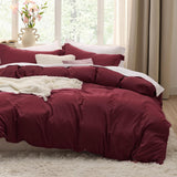 SISXSO Duvet Cover King Size - 3 Pieces Prewashed Cotton-Like Extra Soft Bedding Set, Includes 1 Duvet Cover 104x90 Inches with Zipper Closure & 2 Pillow Shams, Linen, Comforter Not Included