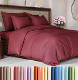 SISXSO Duvet Cover Queen Size Set - Extra Soft Queen Size Duvet Cover 90 x 90 with 2 Pillow Shams - Hotel Luxury Easy Care and Fade Free w/Zipper Closures & Ties - Comfy Breathable Bedding Set (Navy Blue)