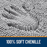 SISXSO Paradigms Interiors Bathroom Rugs 30x20, Extra Soft Absorbent Chenille Bath Rugs, Rubber Backing Quick Dry, Machine Washable Bath Mats for Bathroom Floor, Tub and Shower, Home Decor Accessories, Grey