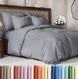 SISXSO Duvet Cover Queen Size Set - Extra Soft Queen Size Duvet Cover 90 x 90 with 2 Pillow Shams - Hotel Luxury Easy Care and Fade Free w/Zipper Closures & Ties - Comfy Breathable Bedding Set (Navy Blue)
