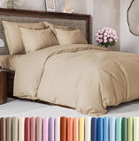 SISXSO Duvet Cover Queen Size Set - Extra Soft Queen Size Duvet Cover 90 x 90 with 2 Pillow Shams - Hotel Luxury Easy Care and Fade Free w/Zipper Closures & Ties - Comfy Breathable Bedding Set (Navy Blue)