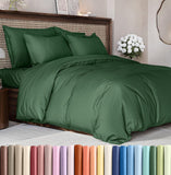 SISXSO Duvet Cover Queen Size Set - Extra Soft Queen Size Duvet Cover 90 x 90 with 2 Pillow Shams - Hotel Luxury Easy Care and Fade Free w/Zipper Closures & Ties - Comfy Breathable Bedding Set (Navy Blue)