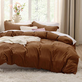 SISXSO Duvet Cover King Size - 3 Pieces Prewashed Cotton-Like Extra Soft Bedding Set, Includes 1 Duvet Cover 104x90 Inches with Zipper Closure & 2 Pillow Shams, Linen, Comforter Not Included