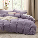 SISXSO Duvet Cover King Size - 3 Pieces Prewashed Cotton-Like Extra Soft Bedding Set, Includes 1 Duvet Cover 104x90 Inches with Zipper Closure & 2 Pillow Shams, Linen, Comforter Not Included
