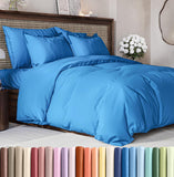 SISXSO Duvet Cover Queen Size Set - Extra Soft Queen Size Duvet Cover 90 x 90 with 2 Pillow Shams - Hotel Luxury Easy Care and Fade Free w/Zipper Closures & Ties - Comfy Breathable Bedding Set (Navy Blue)