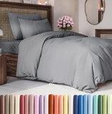 SISXSO Duvet Cover Queen Size Set - Extra Soft Queen Size Duvet Cover 90 x 90 with 2 Pillow Shams - Hotel Luxury Easy Care and Fade Free w/Zipper Closures & Ties - Comfy Breathable Bedding Set (Navy Blue)