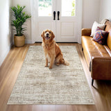 SISXSO 6x9 Area Rug for Living Room Washable 6x9 Rug Non-Slip Modern Rugs for Bedroom Dinning Room Ultra-Thin Indoor Beige Rug