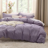 SISXSO Duvet Cover King Size - 3 Pieces Prewashed Cotton-Like Extra Soft Bedding Set, Includes 1 Duvet Cover 104x90 Inches with Zipper Closure & 2 Pillow Shams, Linen, Comforter Not Included