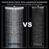 SISXSO High Pressure Rain Shower Head: Upgrade Shower Heads with Handheld Spray Combo with Fixed Showerhead and 10 Sprays Handheld Shower Head, Detachable Showerheads Built-in Magnetic Docking and Power Jets