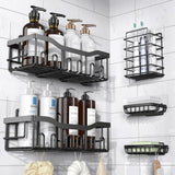 SISXSO Paradigms Interiors Adhesive Shower Caddy, 5 Pack Rustproof Stainless Steel Bath Organizers With Large Capacity, No Drilling Shelves for Bathroom Storage & Home Decor